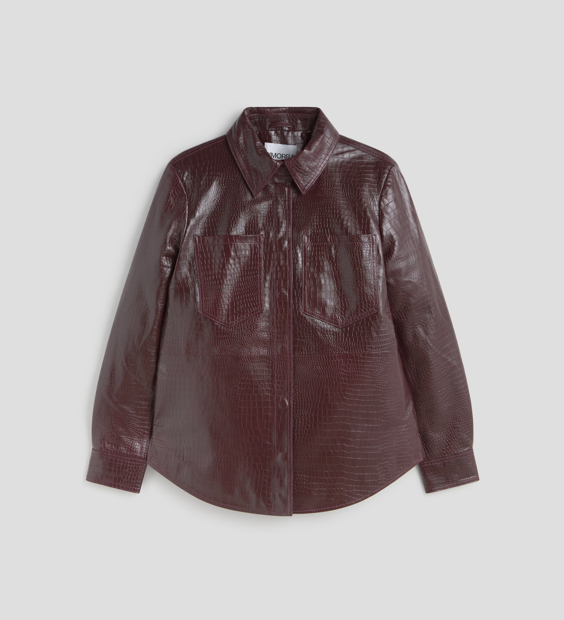 Embossed leather overshirt