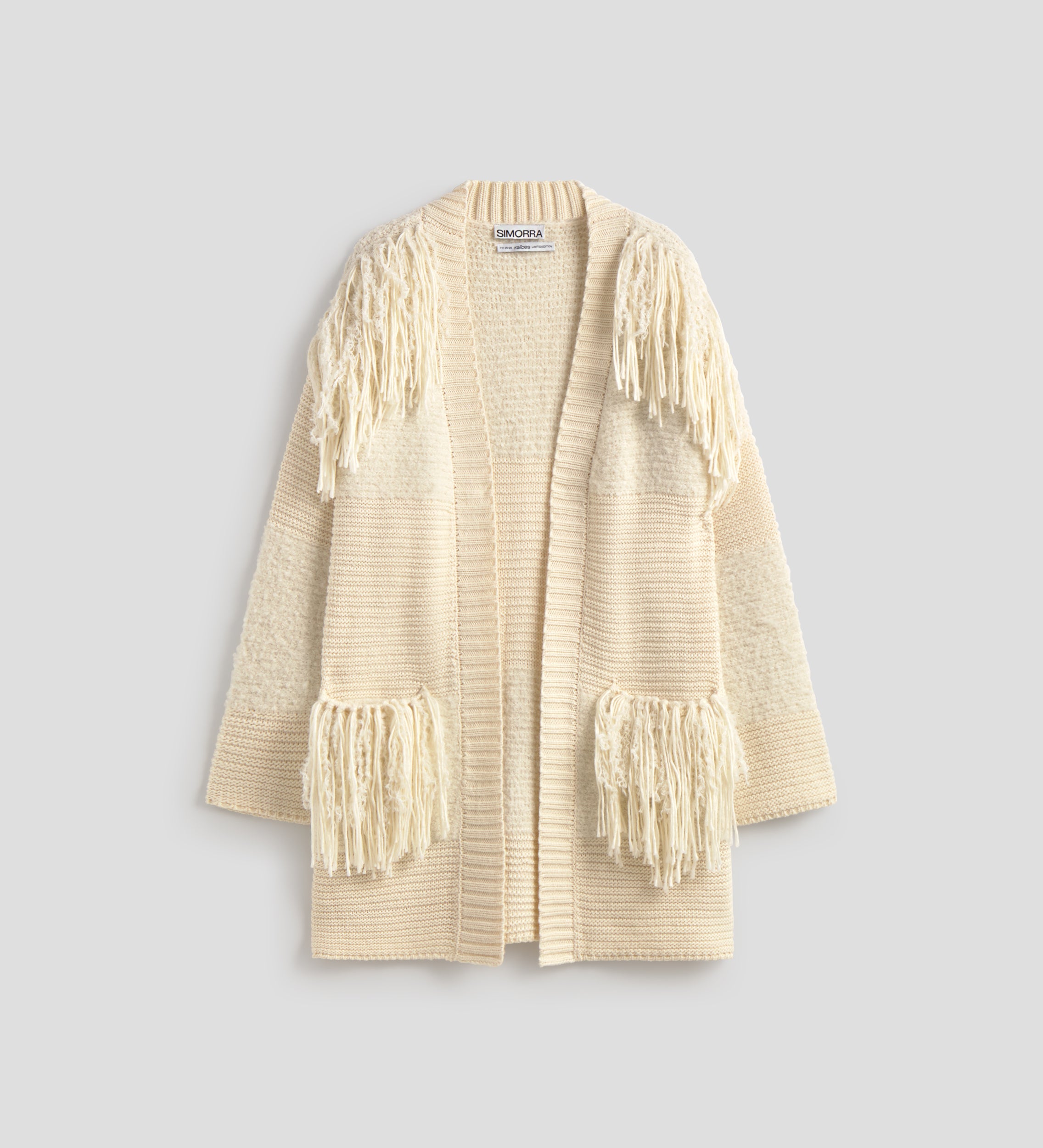 Cárdigan largo combinado