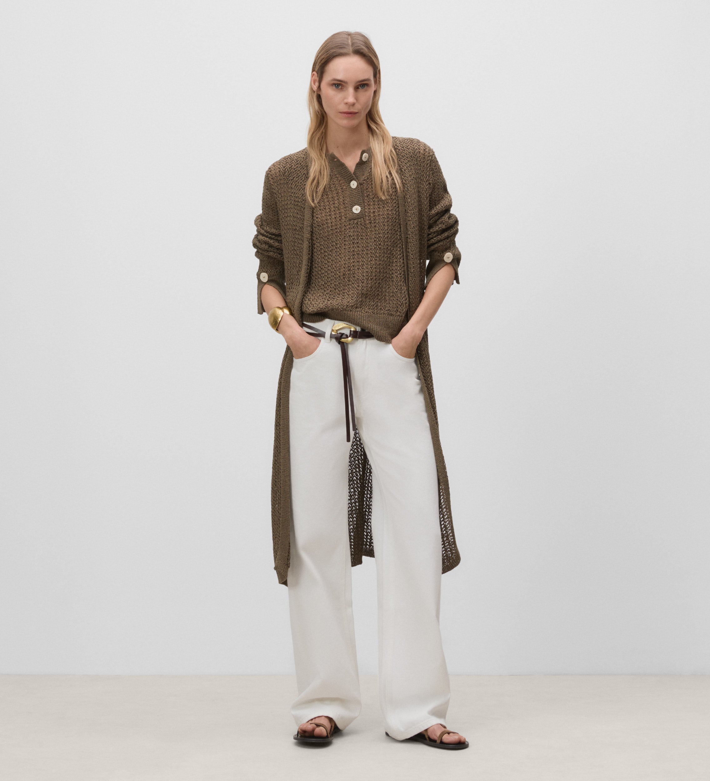 Cárdigan puños anchos