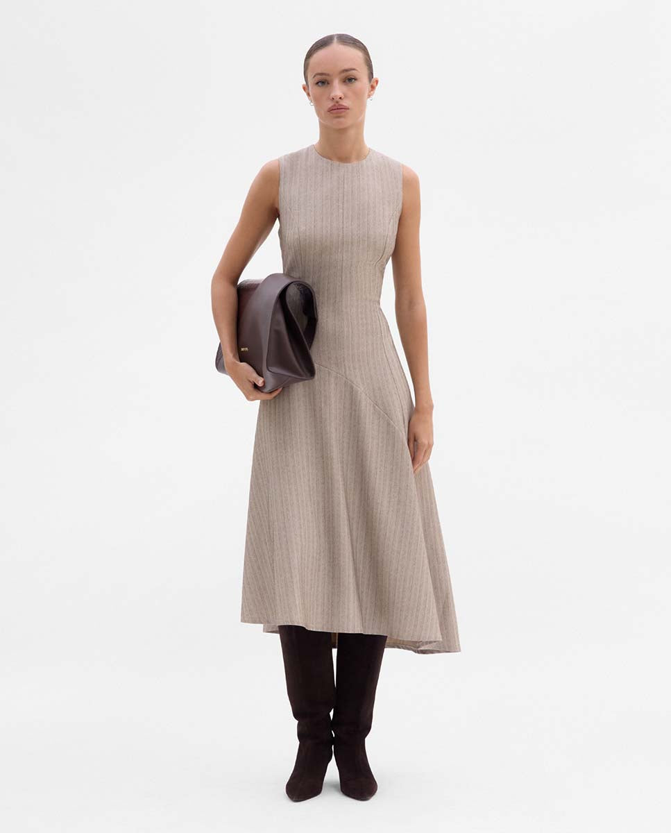 Asymmetrical striped dress