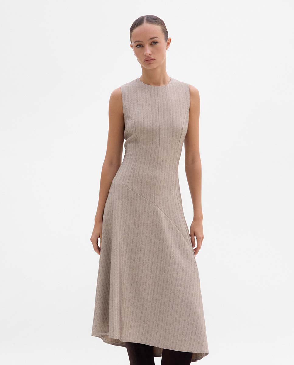 Asymmetrical striped dress