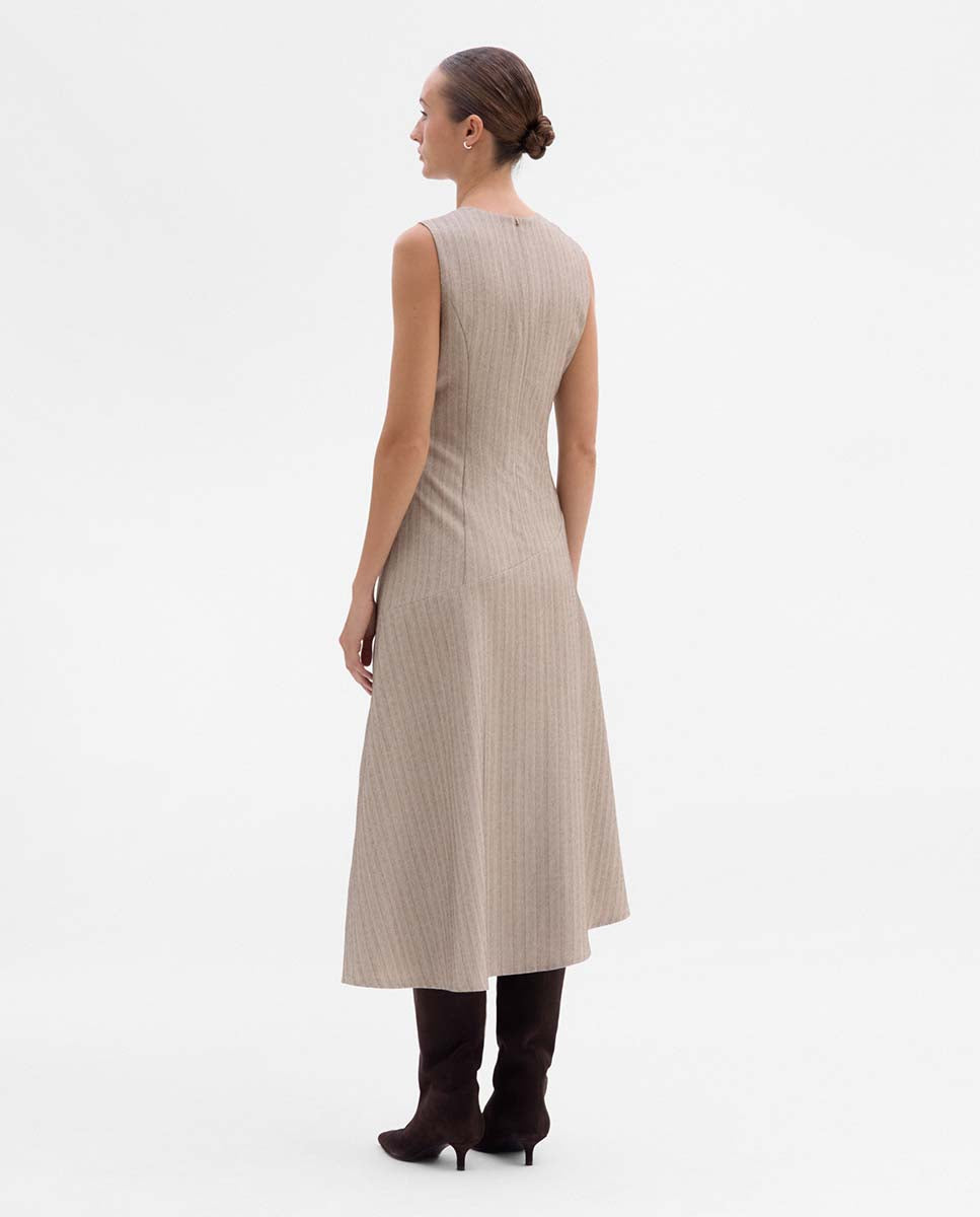 Asymmetrical striped dress