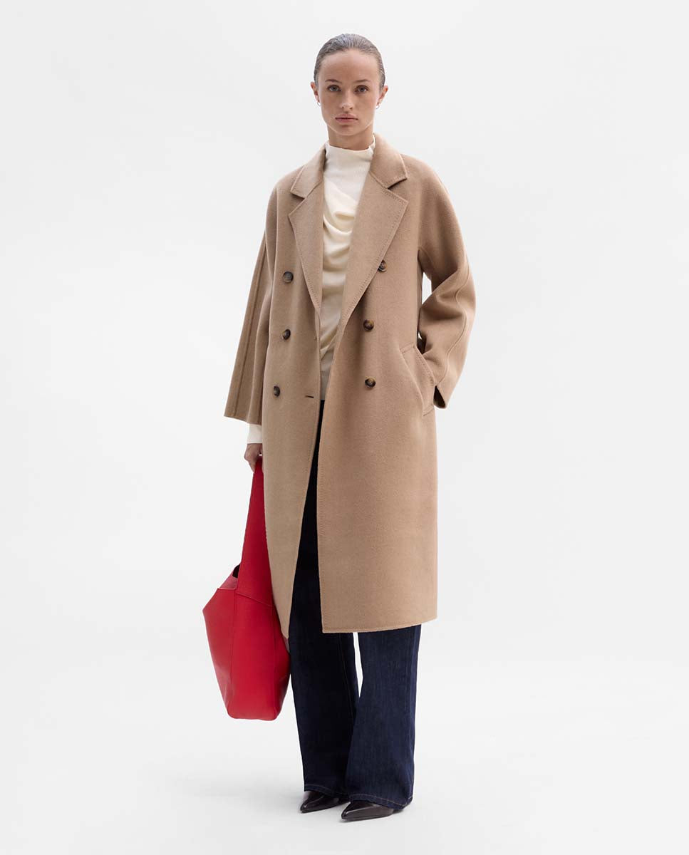 Double-breasted wool coat