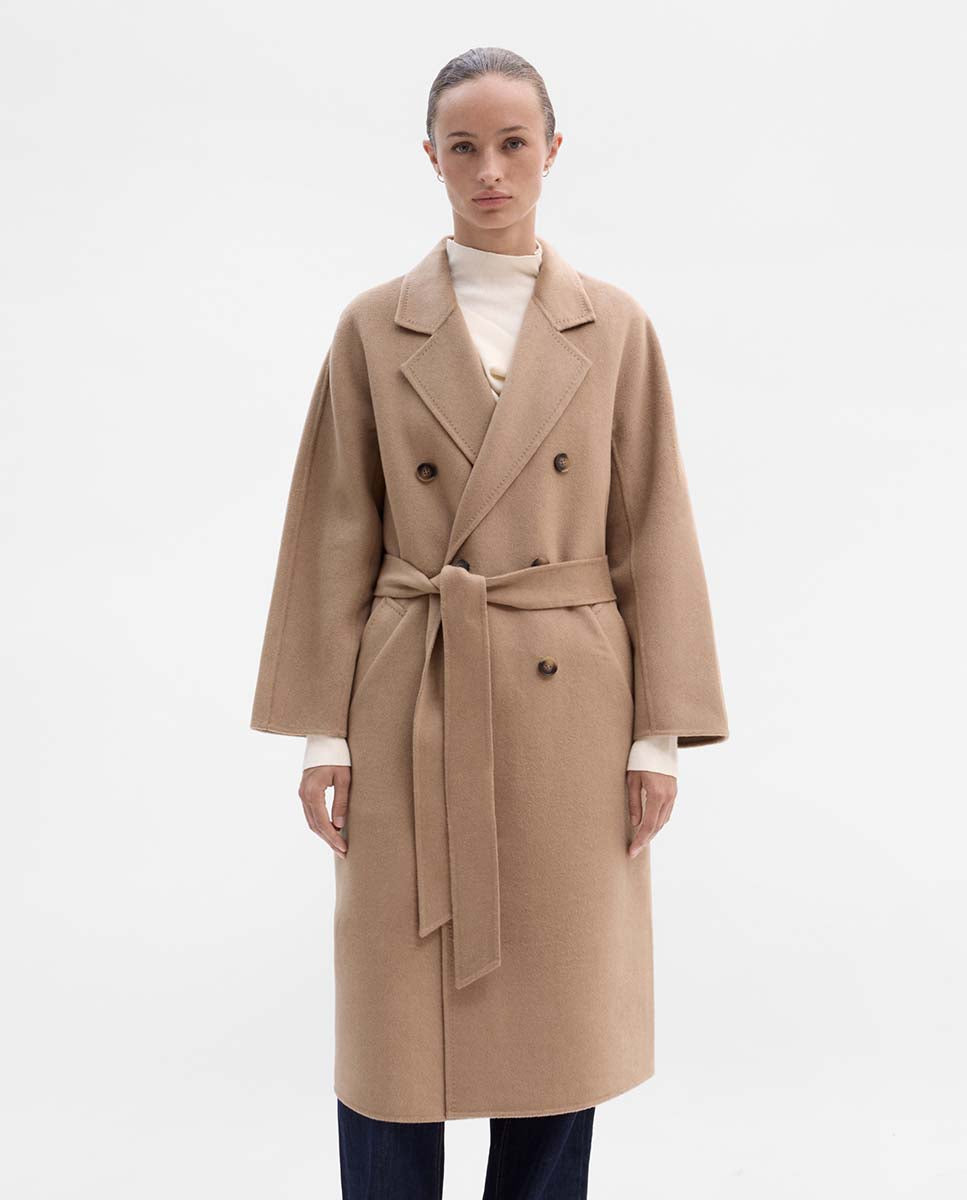 Double-breasted wool coat