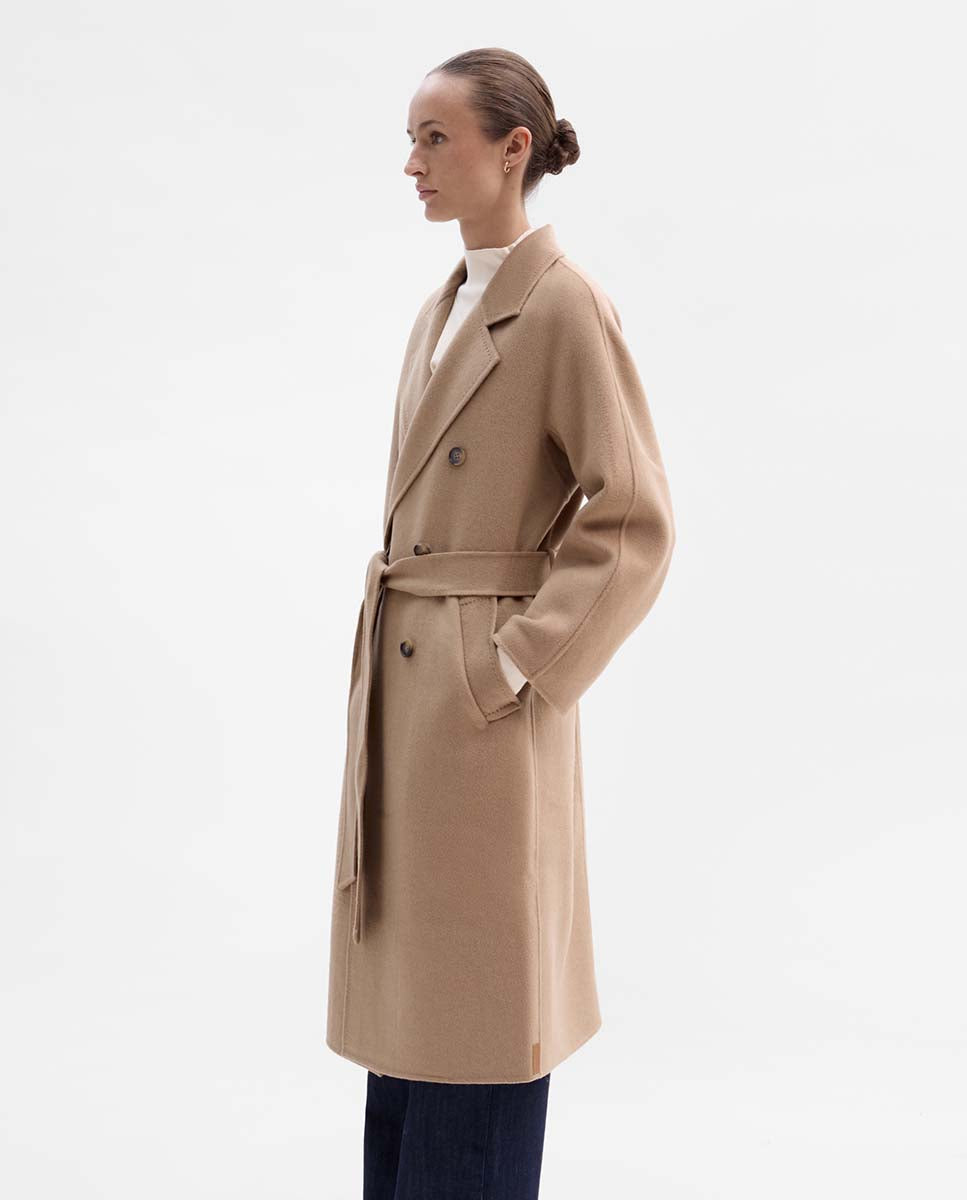 Double-breasted wool coat