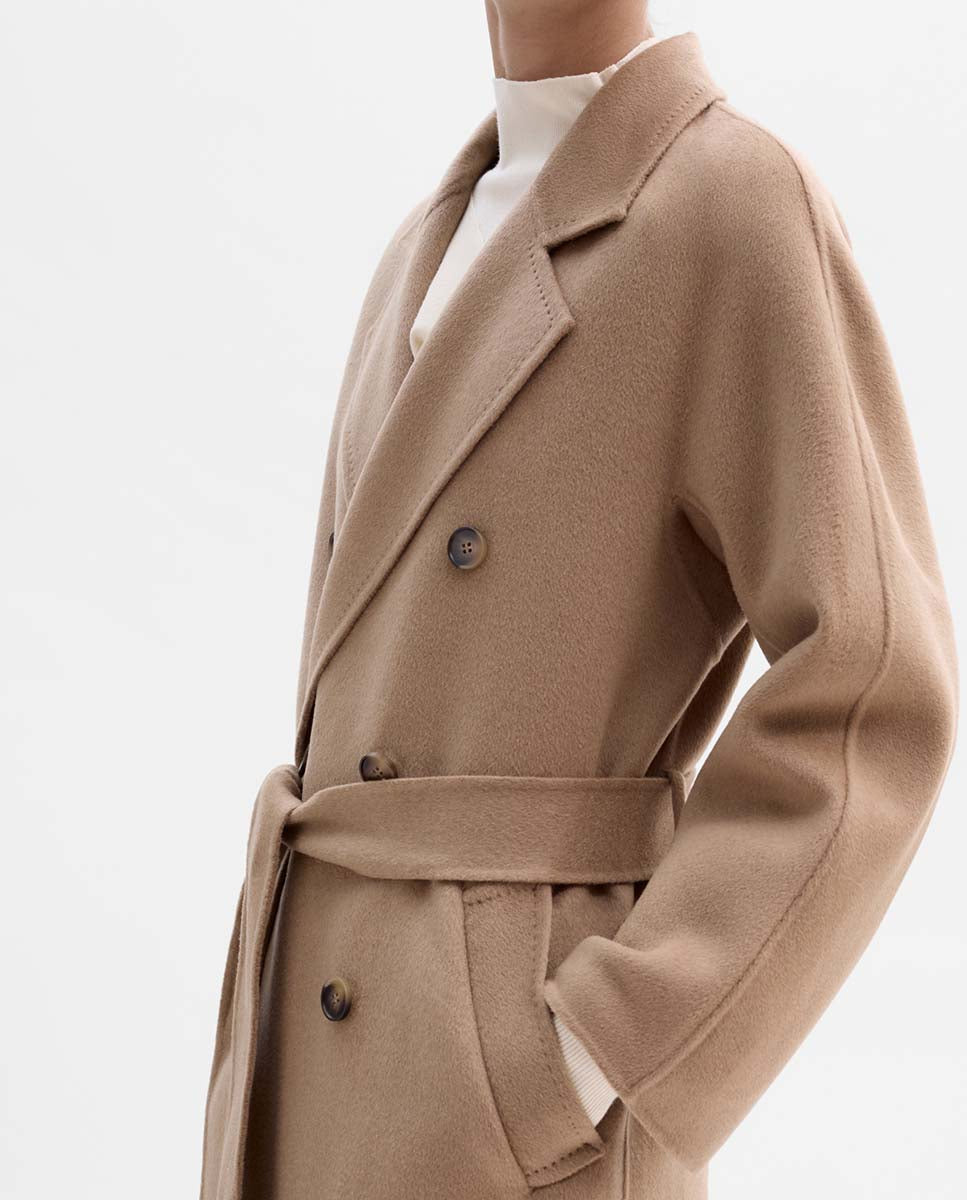 Double-breasted wool coat