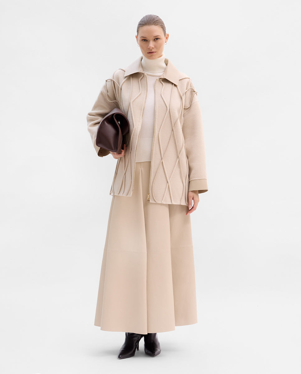 Chaquetón lana bimateria