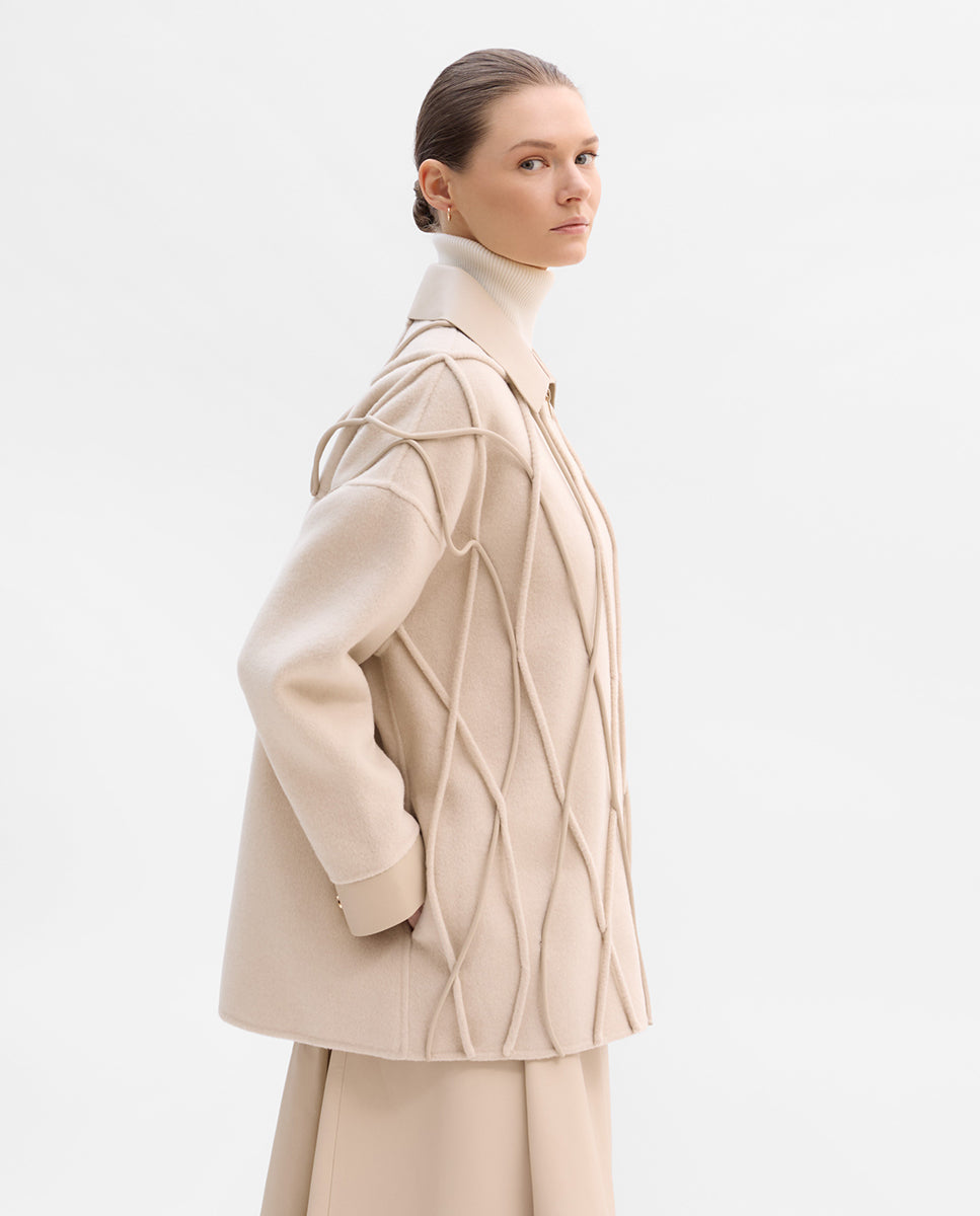 Chaquetón lana bimateria