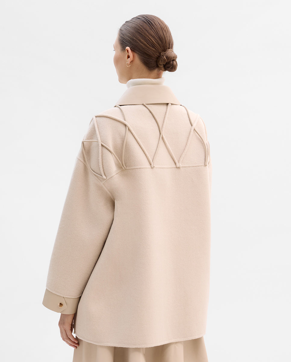 Chaquetón lana bimateria